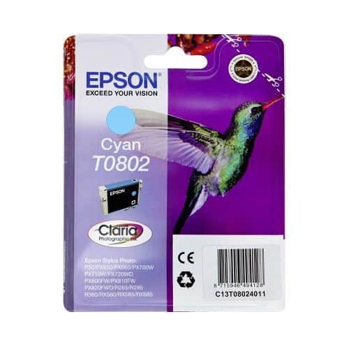 Epson T0802 Cyaan - Claria inkt