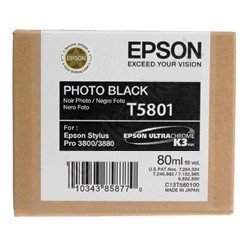 Epson T5801 - 80 ml Foto Zwart inkt cartridge - C13T580100