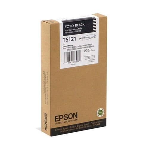 Epson T6121 - 220 ml Foto Zwart inkt cartridge - C13T612100