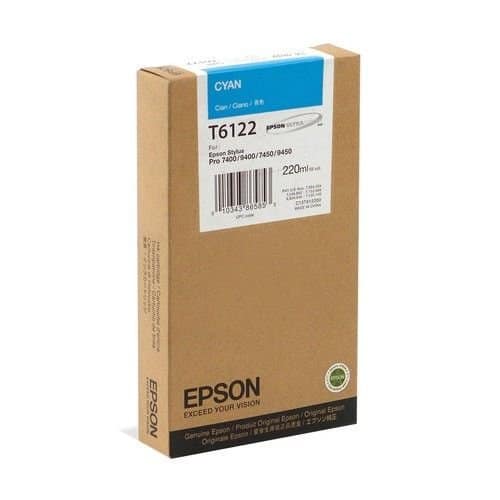 Epson T6122 - 220 ml Cyaan inkt cartridge - C13T612200