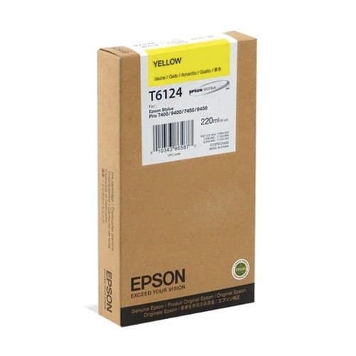 Epson T6124 - 220 ml Geel inkt cartridge - C13T612400