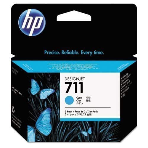 HP 711 - 3 stuks 29 ml Cyaan inkt cartridge - CZ134A