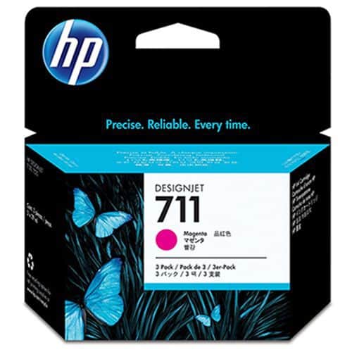 HP 711 - 3 stuks 29 ml Magenta inkt cartridge - CZ135A