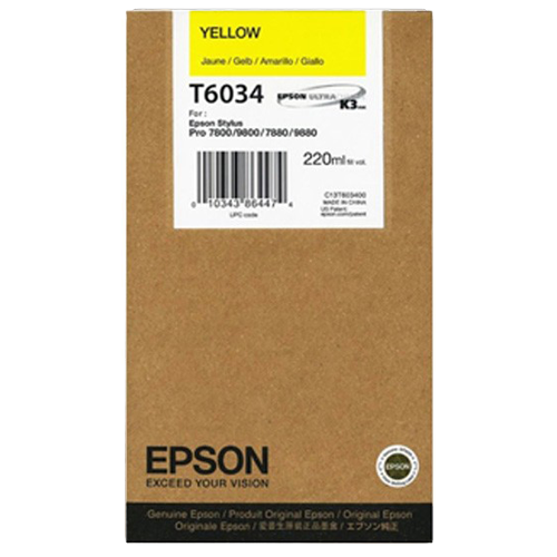 Epson T6034 - 220 ml Geel inkt cartridge - C13T603400