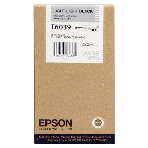 Epson T6039 - 220 ml Licht Licht Zwart inkt cartridge - C13T603900
