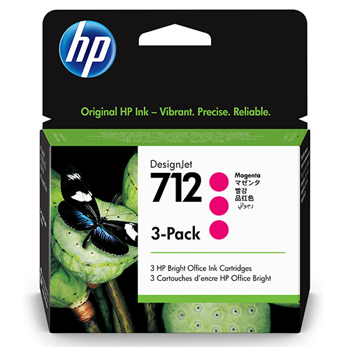 HP 712 - 3 stuks 29 ml Magenta inkt cartridge - 3ED78A