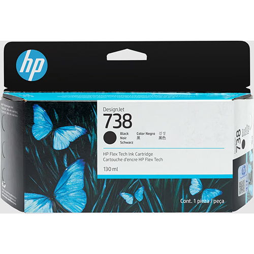HP 738 130-ml Black/Zwart DesignJet Ink Cartridge - 498N4A 1 HP 738 130-ml Black/Zwart DesignJet Ink Cartridge - 498N4A